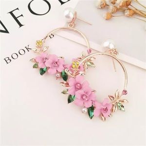 Rhinestone Circle Drop Earrings